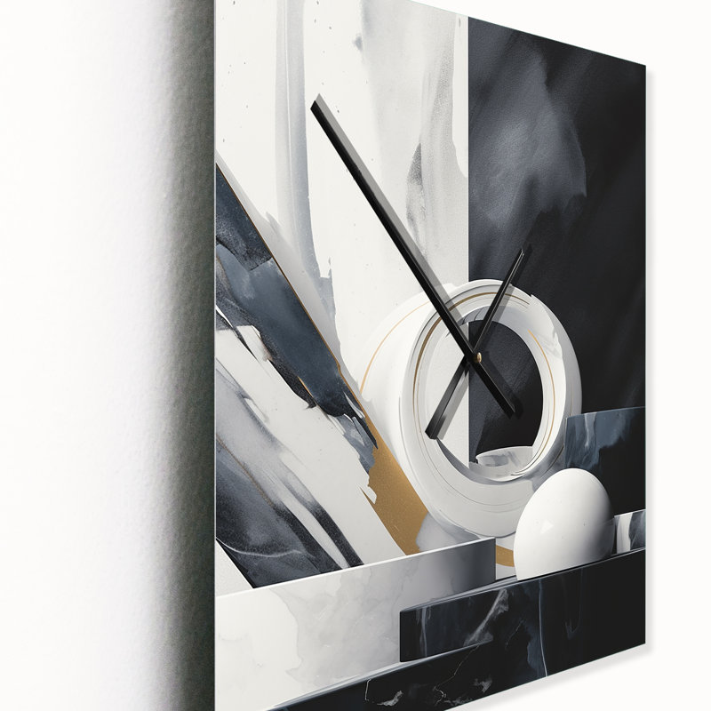 Ilsegret - Abstract Marble Modern Wall Clock, Small