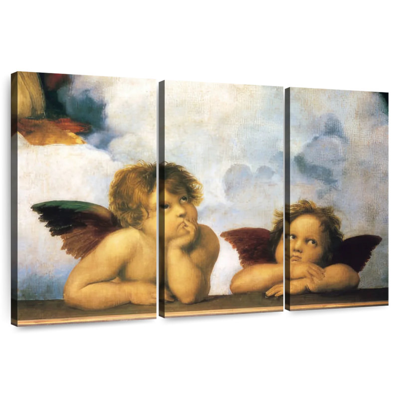 Détail de Putti de la Madone Sixtine, H 20 po x l 33 po