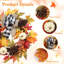 Couronne de récolte de 20 pouces - Citrouilles, feuilles d'érable et ruban écossais pour les fêtes d'automne