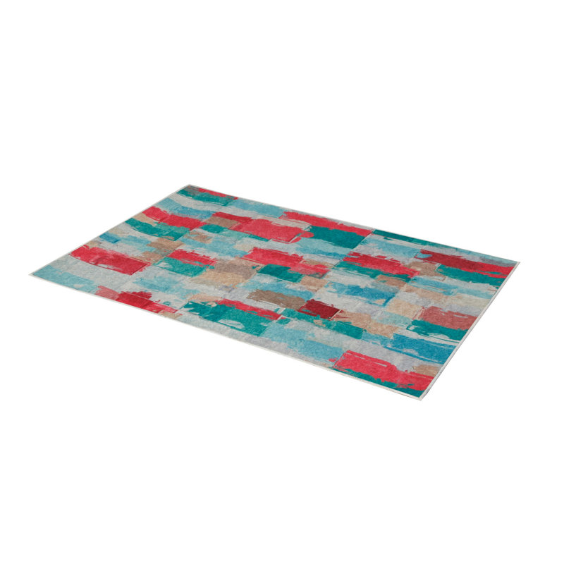 Stylish Woven Carpet (4 x 6 ft), 100% Polyester, 0.4 in Pile Height | Antibacterial, Non-Slip Underside | Machine Washable, 3D Digital Printing | Perfect for Living Room, Bedroom, and Home Decor