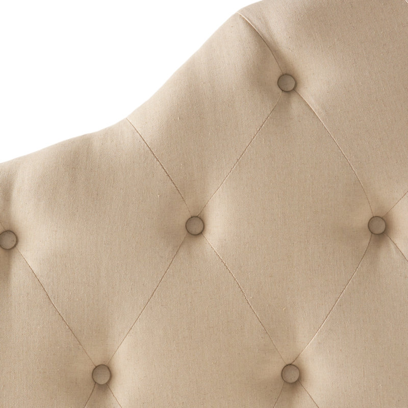 Tête de lit tapissier à panneau pour lit double / grand Fasching, Beige