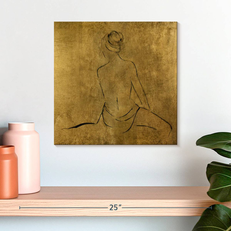 Leisha Golden Bather II, 16" H x 16" W