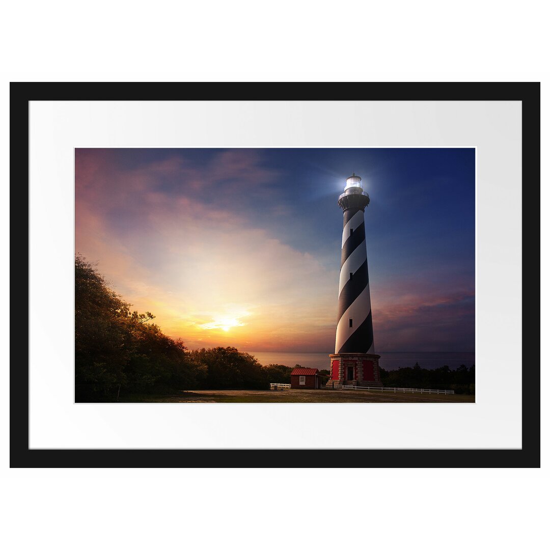 Gerahmtes Papierbild Cape Hatteras Leuchtturm