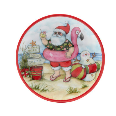 Santa's Wish Set of 12 Melamine Canape Plate 6" (150 Grams)