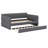 Multifunctional Upholstered Platform Bed Frame Featuring USB Ports And Convenient Trundle-1491971496