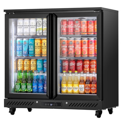 Yeego Commercial Back Bar Beverage Cooler with Glass Door Digital Temperature Control LED Lighting Adjustable Shelves 6.5 Cu Ft