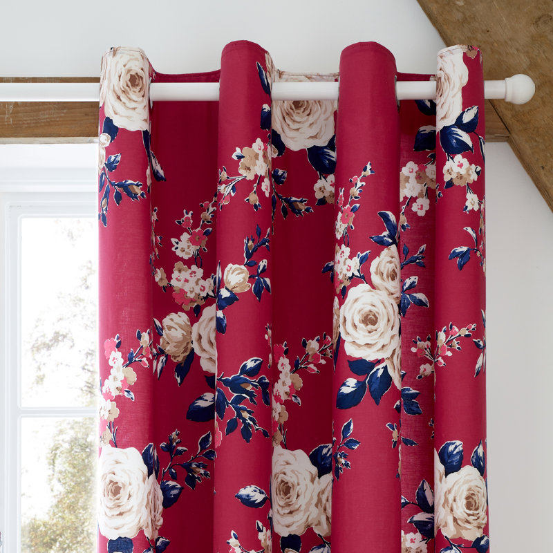 Canterbury Eyelet Blackout Curtains, 168 W x 183 D cm, Plum