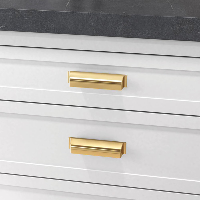 4422 Transitional Cup Pull, 6" CTC, Non-Lacquered Brass
