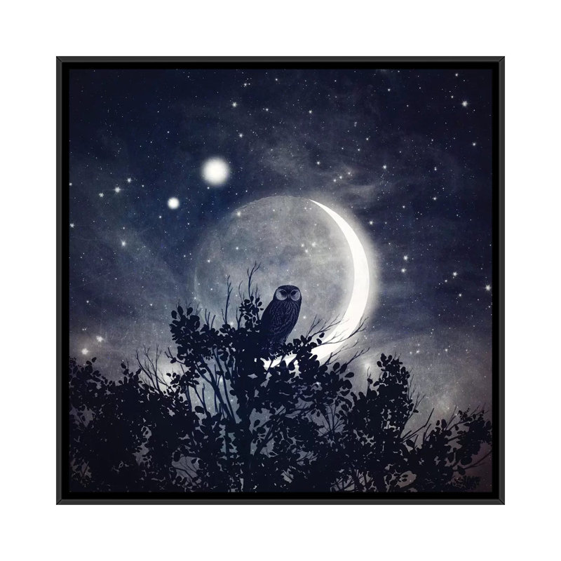 «The Moon, Venus, & Jupiter», reproduction d'impression sur toile, H 37 po x l 37 po x P 1,5 po, Toile avec cadre noir