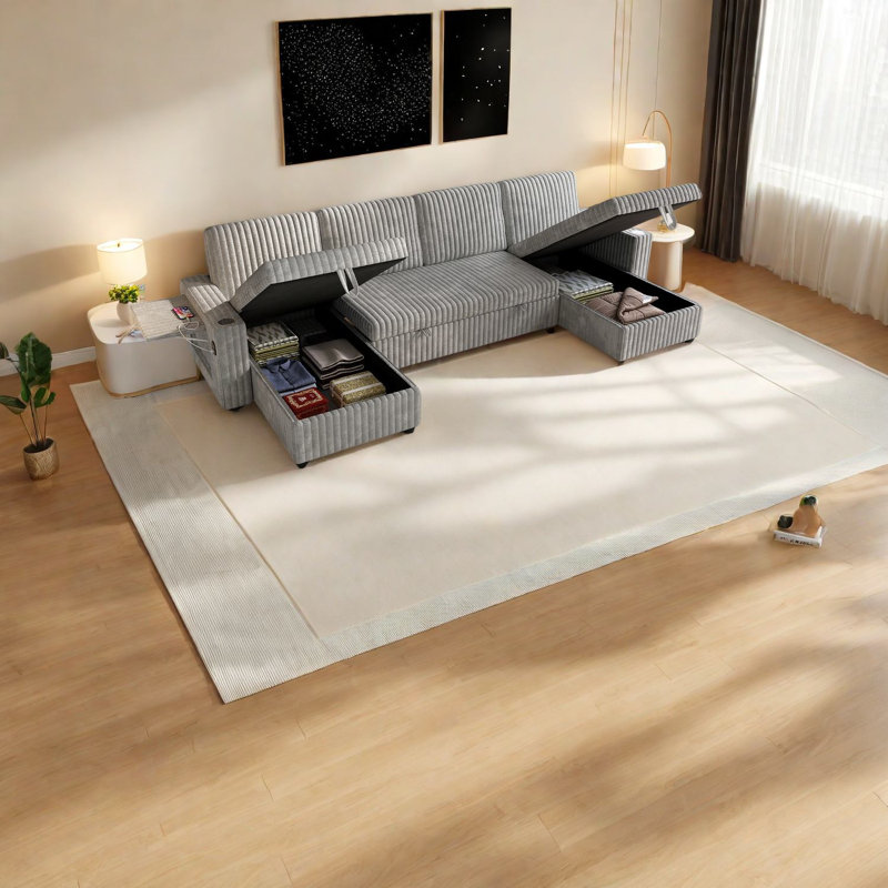 Canapé modulaire en velours côtelé avec rangement Comfy