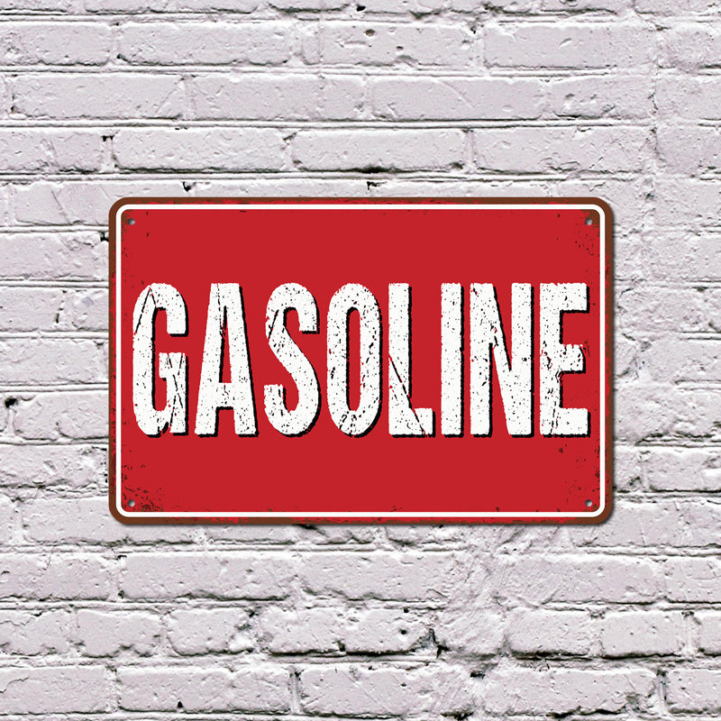 Enseigne en plastique 10 po x 14 po Gasoline Street, H 10 po x l 14 po x P 0,1 po