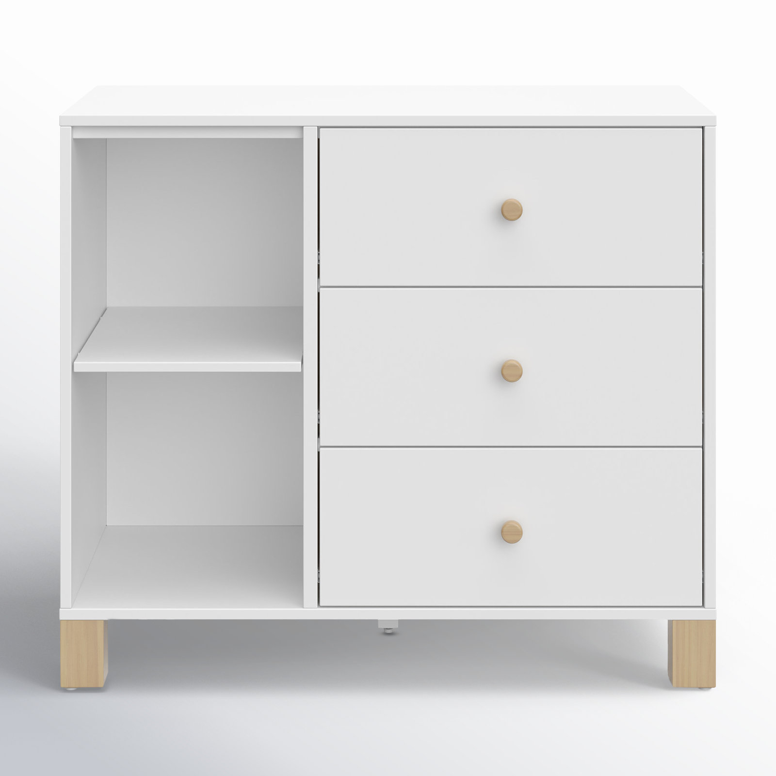 California 3-Drawer Combo Dresser, White
