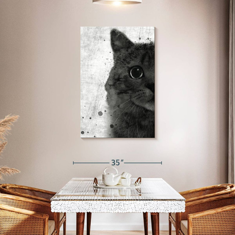 Brampt Black And White Cat, 45" H x 30" W