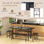 5 Piece Dining Table Set for 4-6 with 2 Benches & 2 Stools for Kitchen Dining Room-1225919403-1225919317