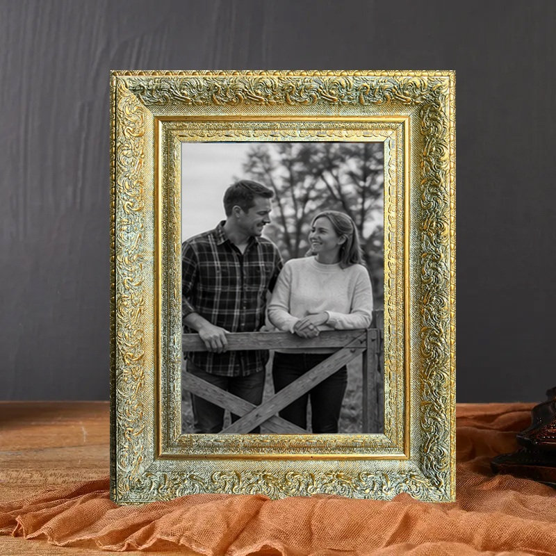 Cadre de table doré antique 1 PC 11 "x 14" avec orientation portrait ou paysage, Or antique, 1, 11" W x 14" H