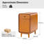 Elmaz MCM Solid Wood 1-Drawer And Legs End Table With Backside Magazine Rack Set of 2-2056946807