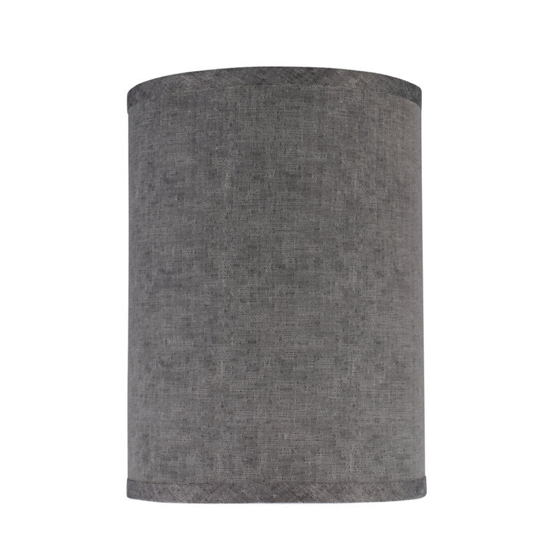 Abat-jour tambour en tissu texturé gris 11 po H
