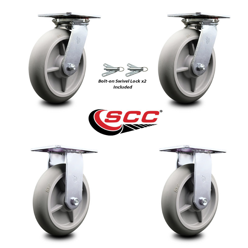 4-Piece Thermoplastic Rubber Caster Set