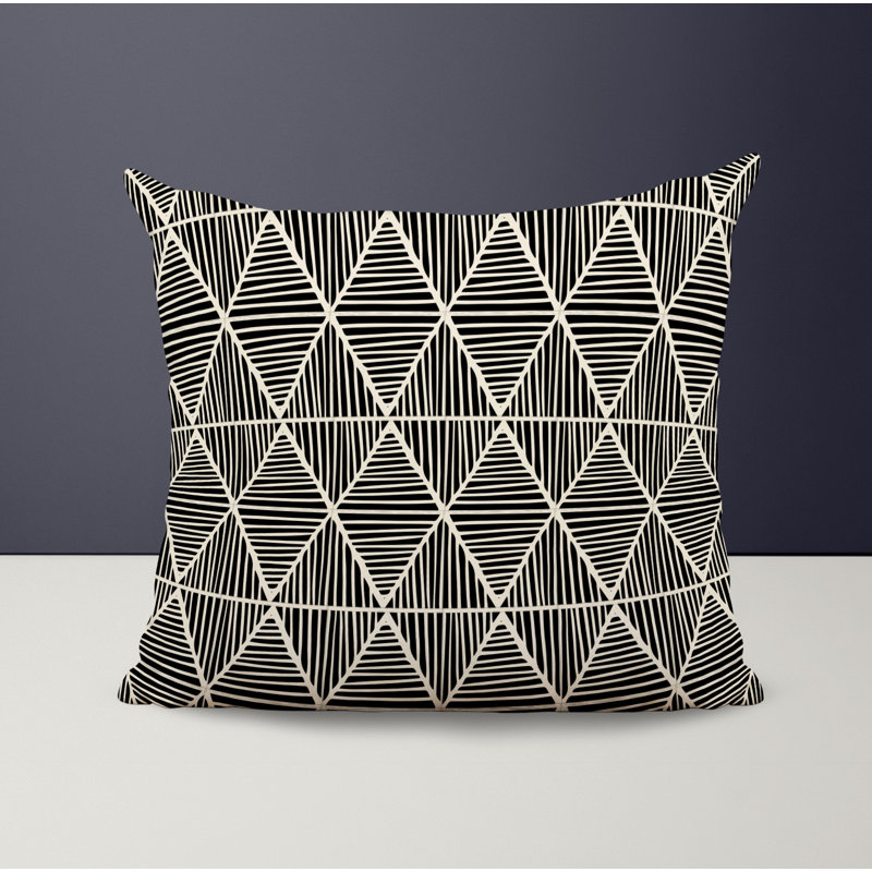 Housse et insert de coussin décoratif en polyester, L 15 po x H 15 po, Noir