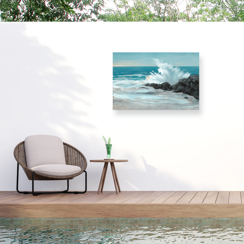 Toile d'extérieur «Crashing Wave I» Fed O'Toole par Fedler, H 12 po x l 19 po x P 1,5 po