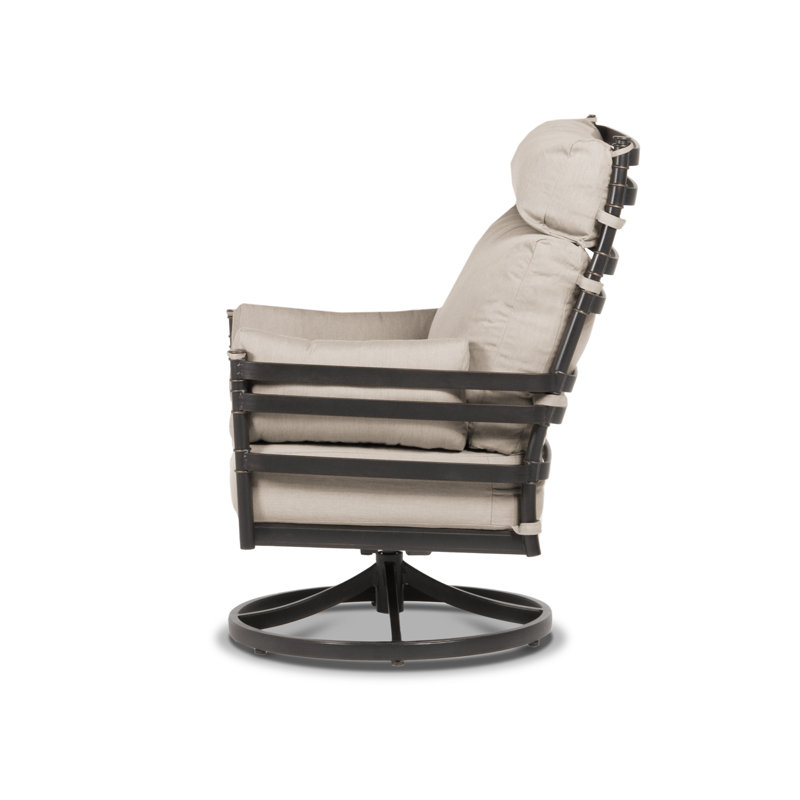 Lancaster High Back Deep Seating Swivel Chair, Cast Ash Sunbrella® Plainweave