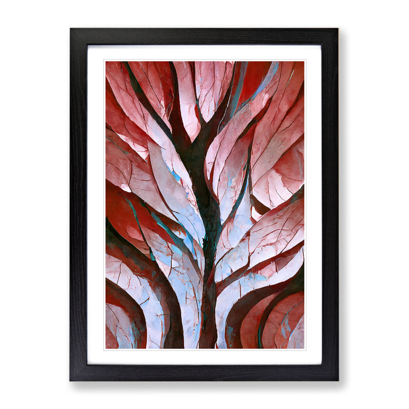 The Abstract Trees No.5 - Print, White, 66cm H x 48cm W, Black Framed Paper