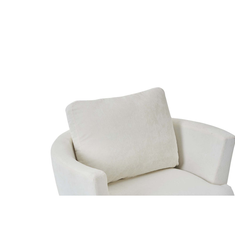 Fauteuil demi-tonneau Lindall, Velours beige