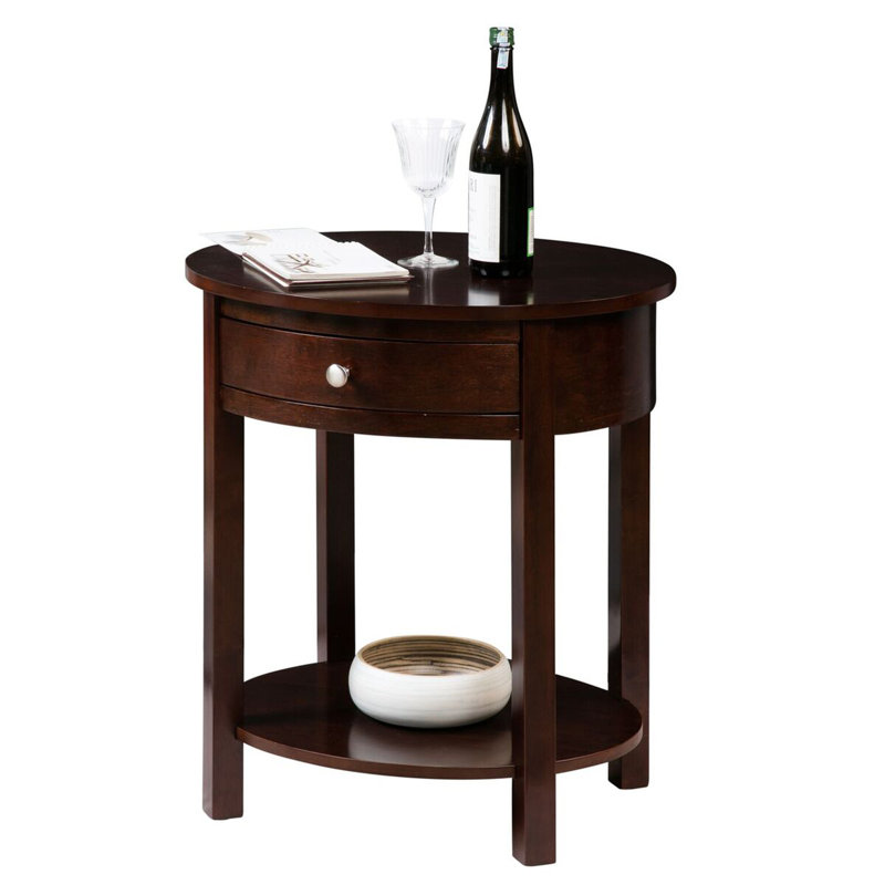 Moravian End Table with Storage, Espresso