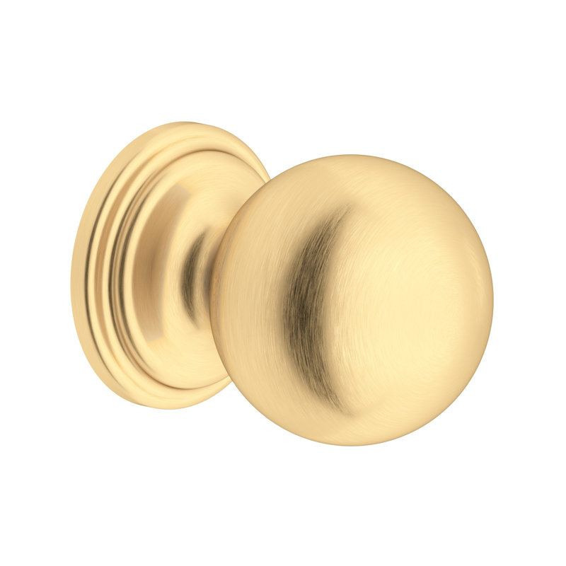 Large Rounded Drawer Pull Knobs, Satin English Gold, 1