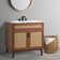 Javer 36" Rattan Modern Farmhouse 2-Shelf Bath Vanity Cabinet Only (Sink Basin not Included)