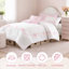 Ensemble de couette 4 pièces en microfibre rose brodée à motifs floraux, taille Twin/Twin XL