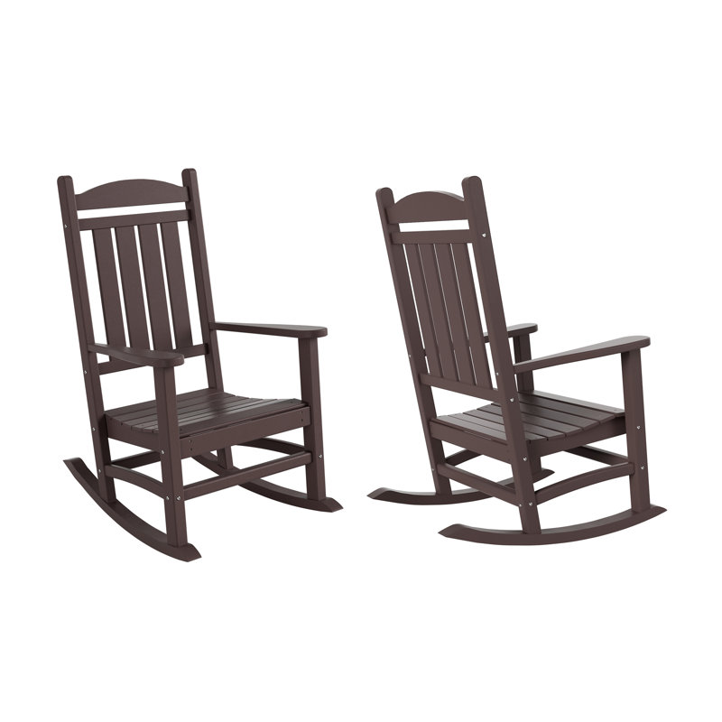 Chaise berçante d'extérieur en plastique Laguna, Brun foncé