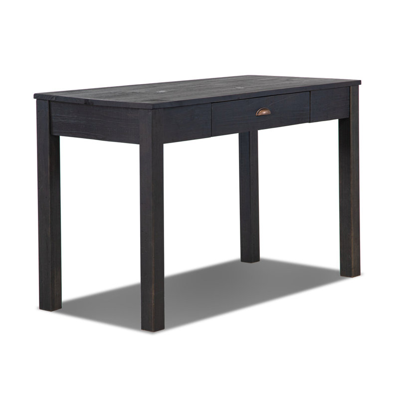 Bureau en bois massif Montauk, Noir campagnard