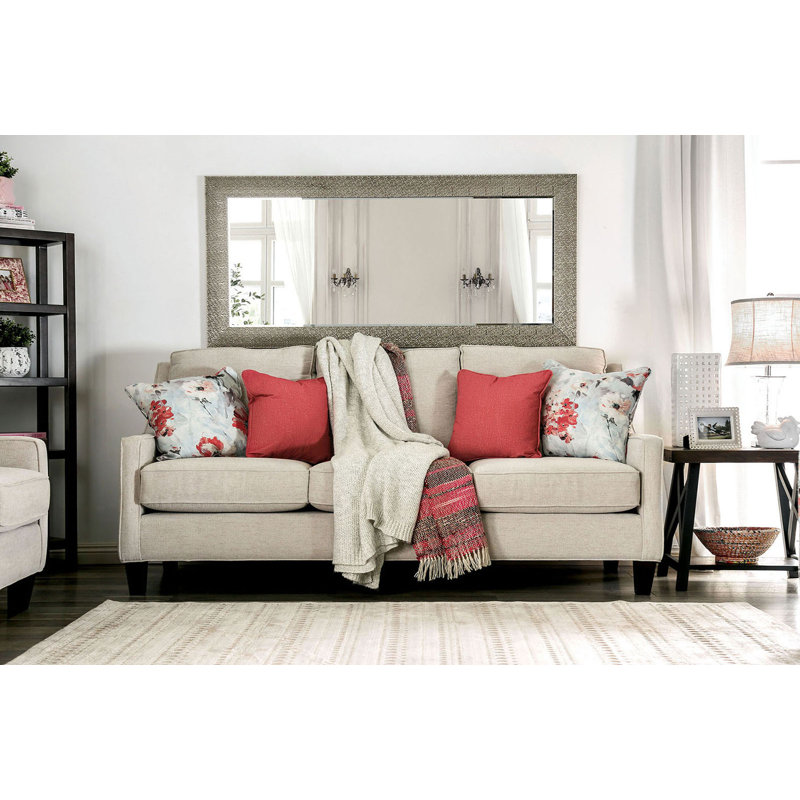 80.4" W Transitional Sofa, Ivory