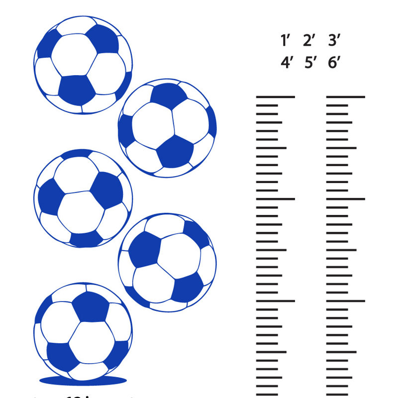 Décalcomanie murale graphique de croissance foot, Bleu foncé