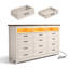 Commode 12 tiroirs 70,87 po, commode longue avec lumières DEL et station de charge, commode-1676625181