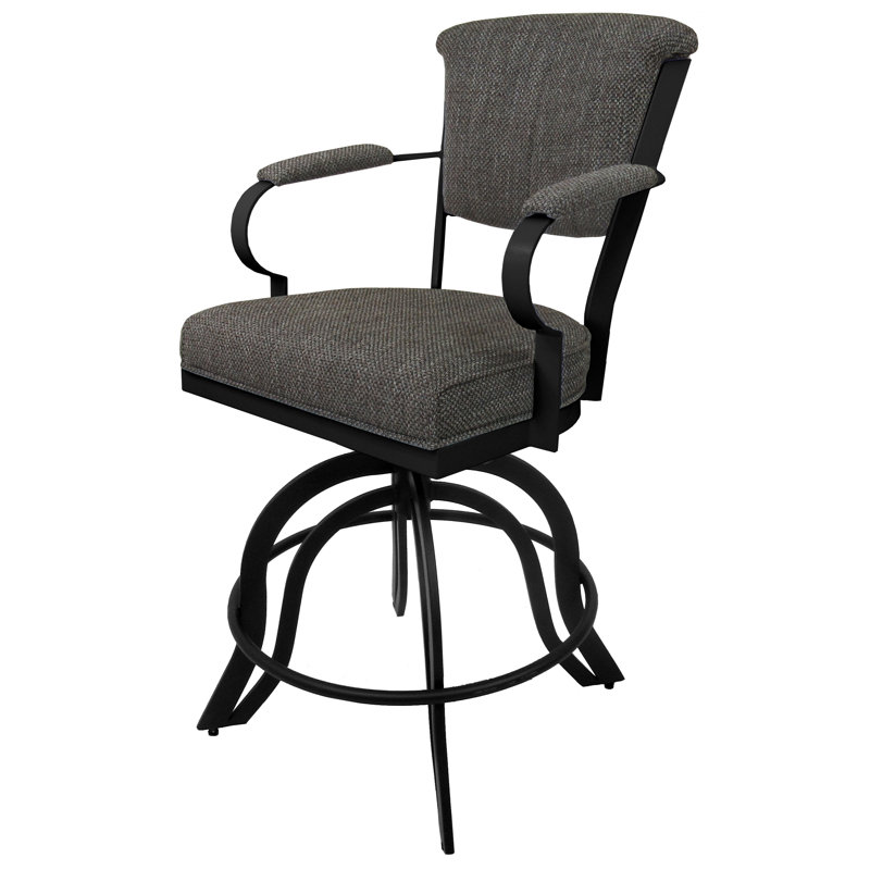 Tabouret de bar 26 po Miami, Tabouret de comptoir (siège d'une hauteur de 26 p, Noir / cacao Plumley