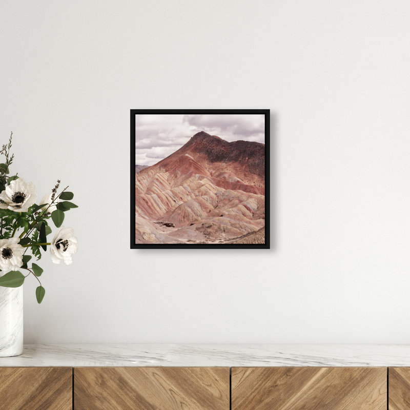 Blush Mountain Print by Oliver Gal, 13" H x 13" W, Black Floater Frame
