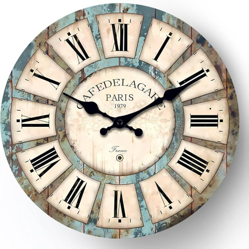 Grandes horloges murales pour le décor de salon Horloges décoratives rondes de 16 pouces pour les murs Horloge murale sans pile