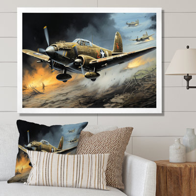 Vieille avion militaire pendant la Seconde Guerre mondiale - Art militaire sur toile