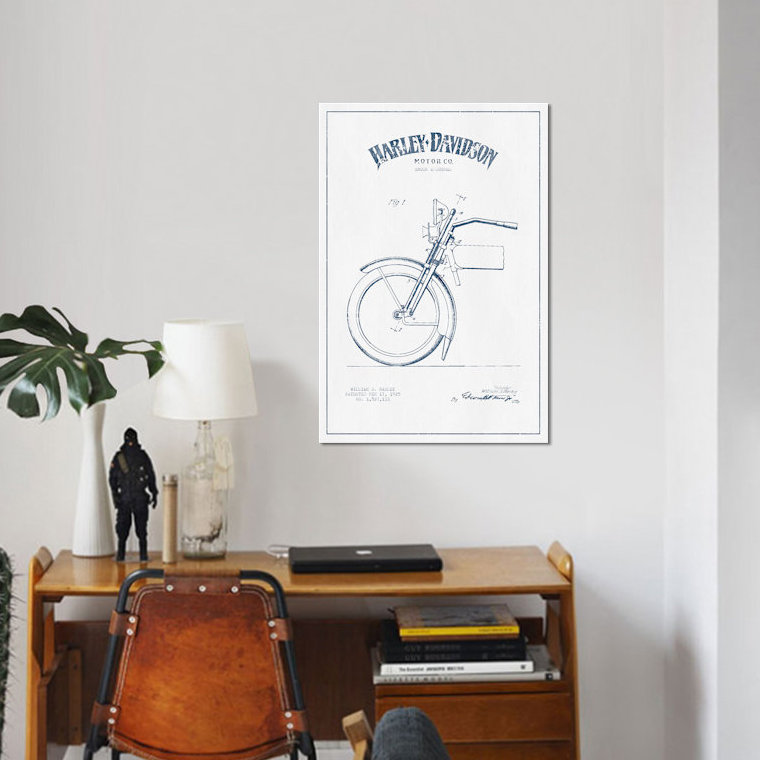 « harley-davidson motocyclettes ii », impression sur toile, H 12 po x l 8 po x P 0,75 po, Pas de tapis, Toile tendue