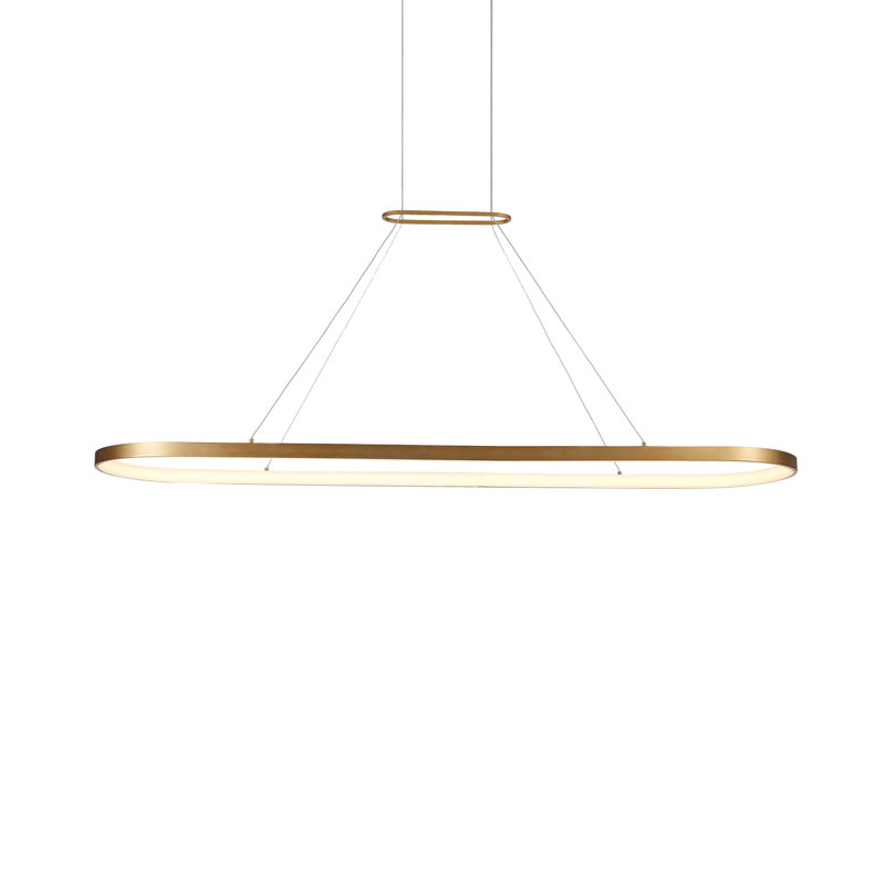 Eerie 1 - Light LED Kitchen Island Pendant, 122.76" H x 59" W x 14.25" D, Antique Brass