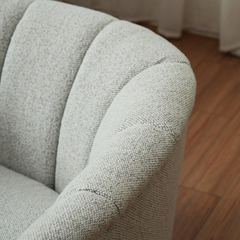 Fauteuil pivotant confortable avec mécanisme caché et base en bois