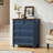 Farmhouse 5 Drawer Dresser For Bedroom, 35.5" Tall Small Dressers & Chest Of Drawers, Rustic Wood Dresser With Roman Column, Storage Organizer For Living Room, Hallway, Closet-1324477783