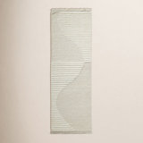 Rectangle Geometric Flatweave Wool/Cotton Area Rug in Ivory/Gray
