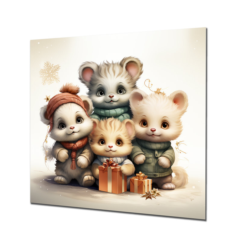 Joyfull Nursery Teddy Bears III - art mural en métal de l'ours en peluche, H 29 po x l 29 po