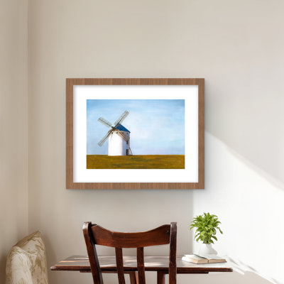 Big Windmill - Rustic Framed Matted Print for Home Decor