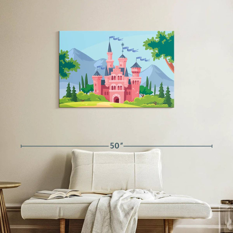 Château de conte de fées rose, H 24 po x l 36 po