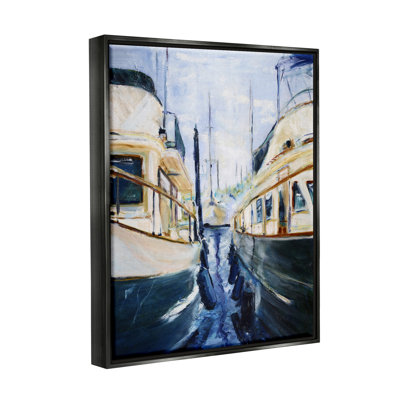 "Breakwater Bay Marine Harbor Docked", art mural encadré par Curt Crain