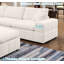 Canapé modulaire rembourré en chenille 7 pièces avec deux console centrale, chargement et rangement sans fil et porte-gobelets-14257966
